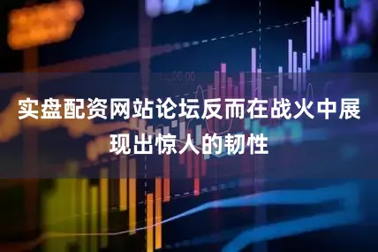 实盘配资网站论坛反而在战火中展现出惊人的韧性